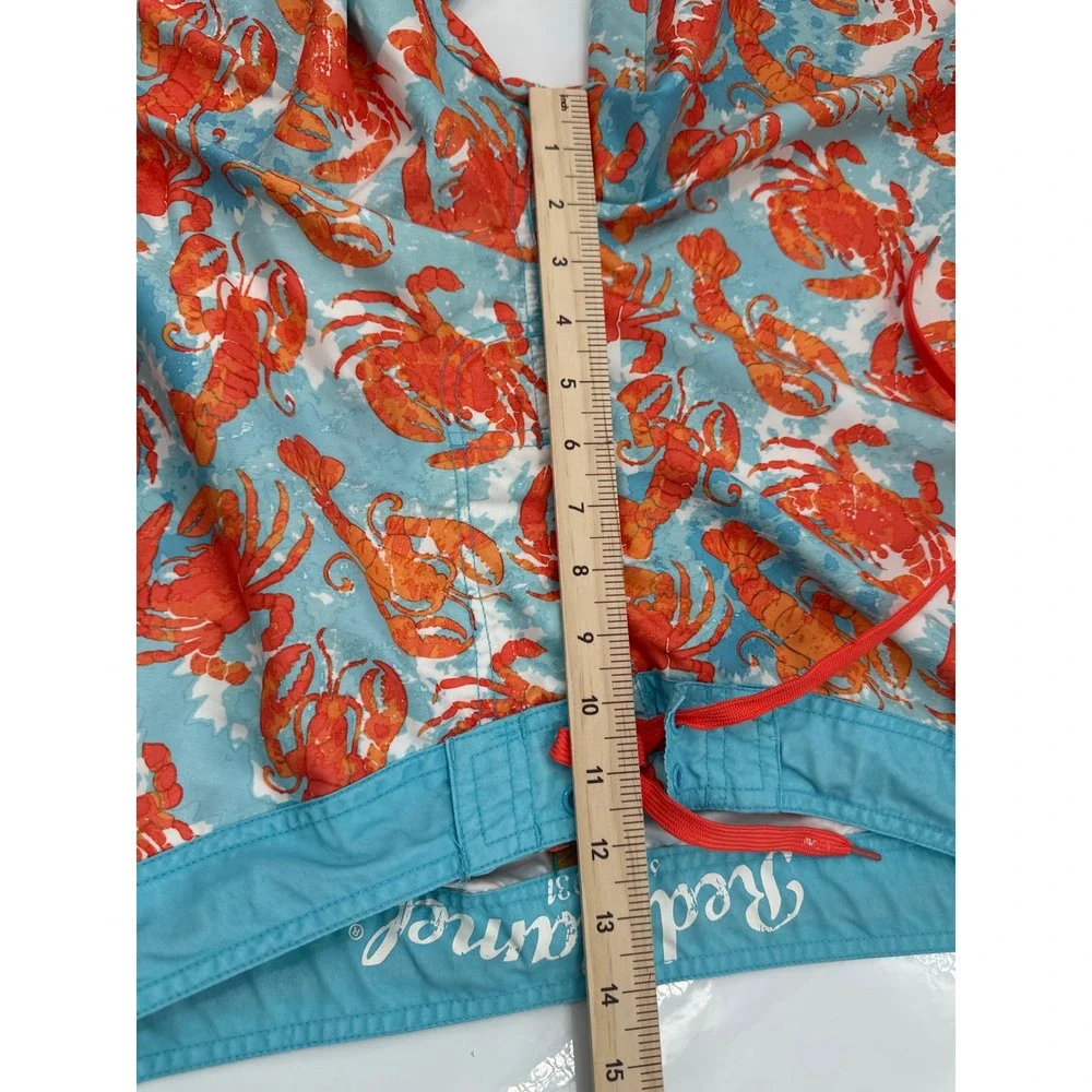Red Camel Mens Blue Lobster Crab Print Board Shorts Swim Trunks Size 40 Orange